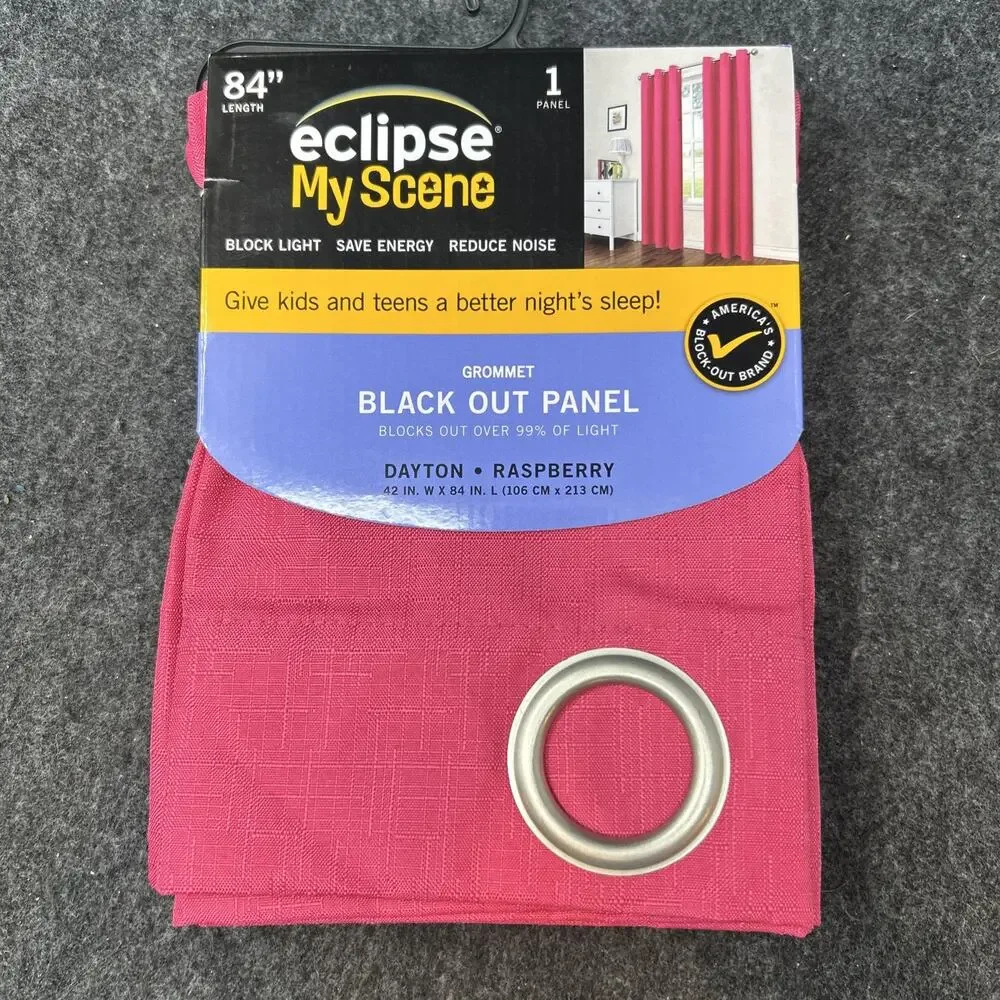 NEW Eclipse My Scene Blackout Curtain Panel Dayton Raspberry 42
